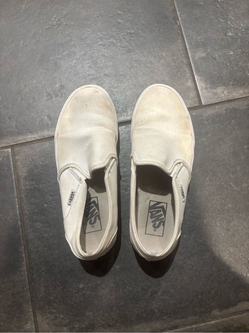 Vans women’s Classic Slip-On shoes in white